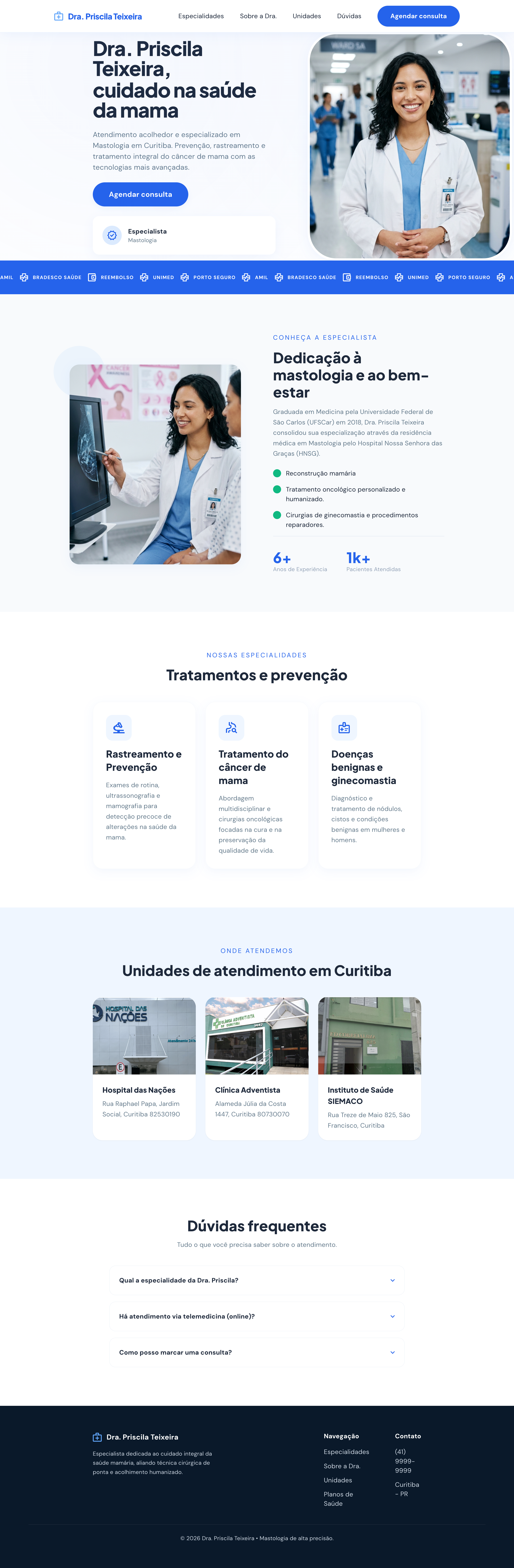 Projeto landing page mastologista